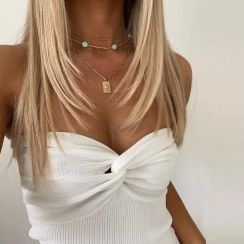 3 Pcs Summer Streetwear Knitted Corset Tube Tops